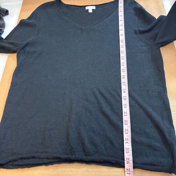 Garnet Hill Black Long Sleeve Linen Sweater XL Lightweight - Picture 9 of 9